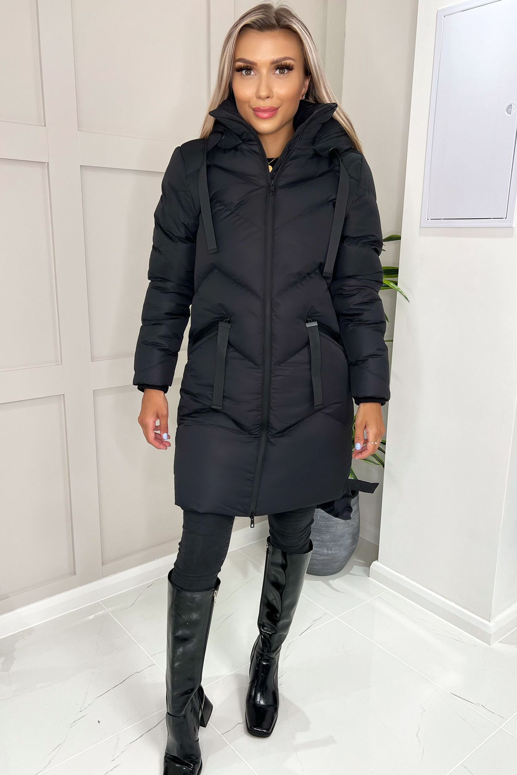 Ax paris padded high neck jacket hot sale