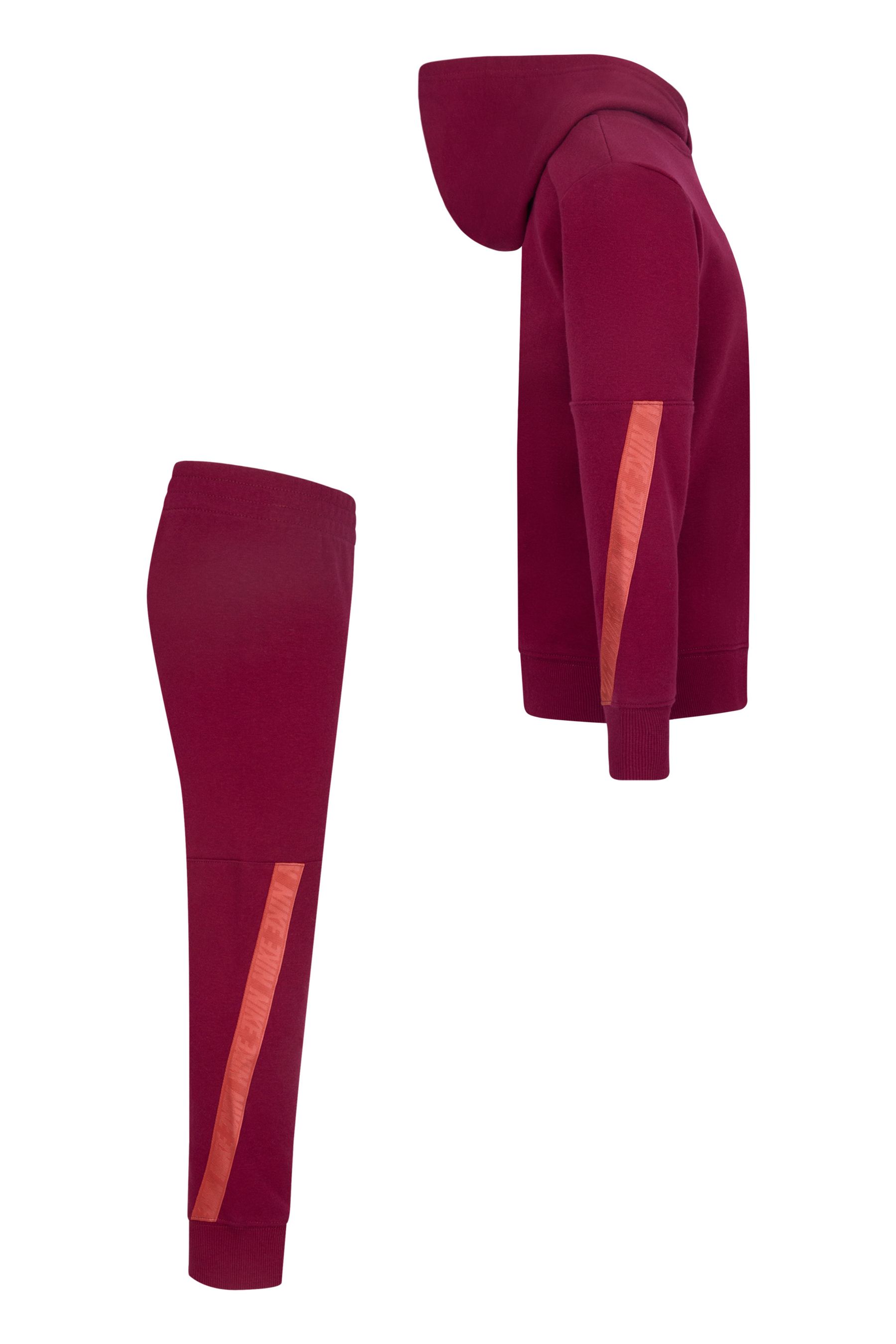 Buy Nike Burgundy Red Little Kids Fleece Tape Tracksuit from Next Luxembourg