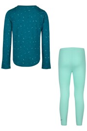 Nike Green Little Kids Long Sleeved Top and Jersey Leggings Set - Image 2 of 7