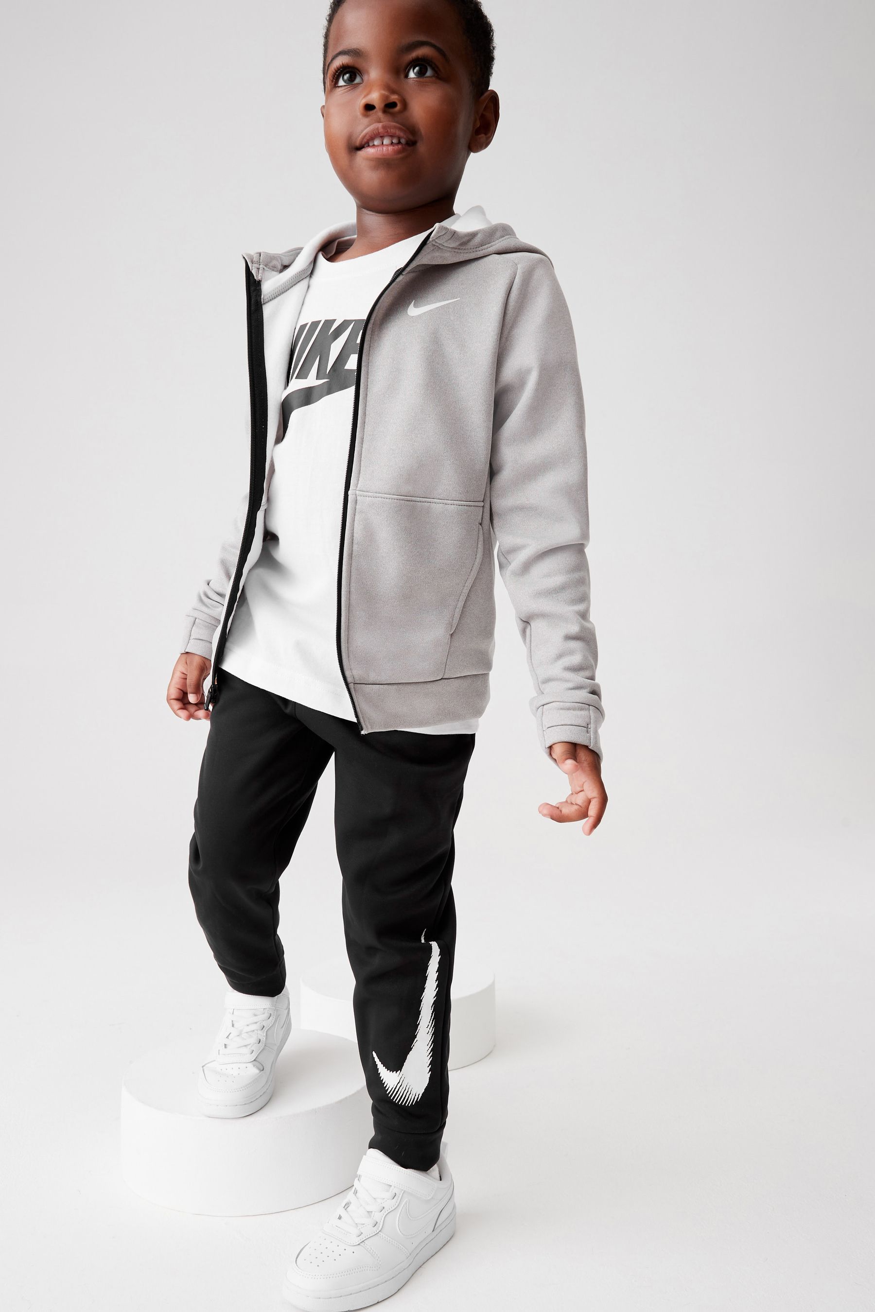 Buy Nike Black Grey DriFIT Therma Little Kids Tracksuit from Next Luxembourg