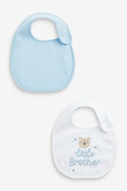 Blue/White Little Brother Baby Bibs 2 Pack - Image 1 of 3