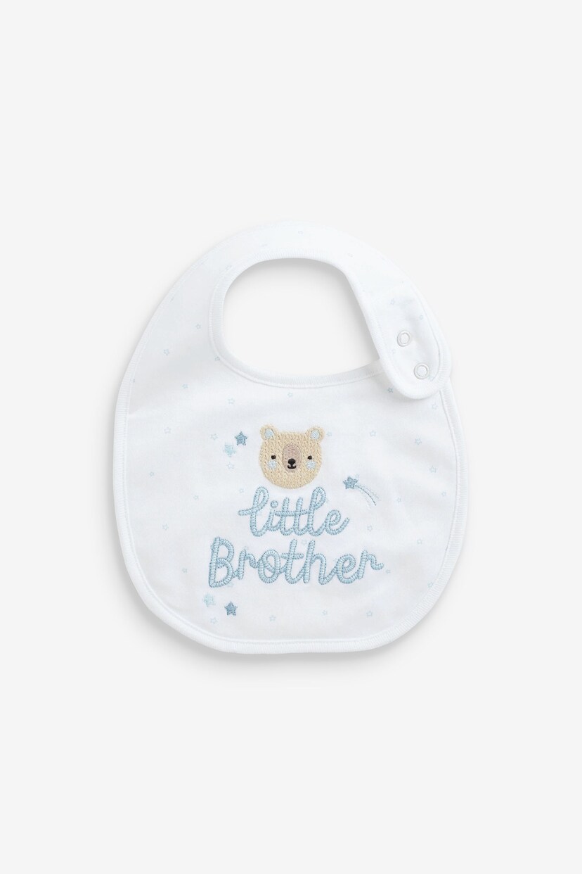 Blue/White Little Brother Baby Bibs 2 Pack - Image 3 of 3