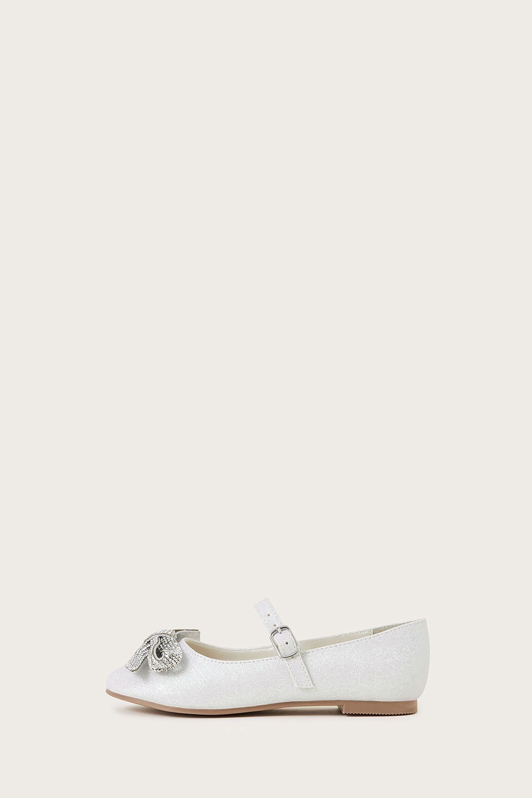 Buy Monsoon Natural Bobbie Dazzle Bow Ballerina Flat Shoes from Next Luxembourg