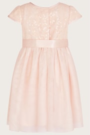 Monsoon Pink Baby Truth Sequin Lace Dress - Image 2 of 3