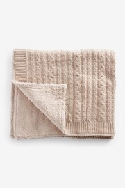 Neutral Mink Baby Knitted Blanket - Image 1 of 1