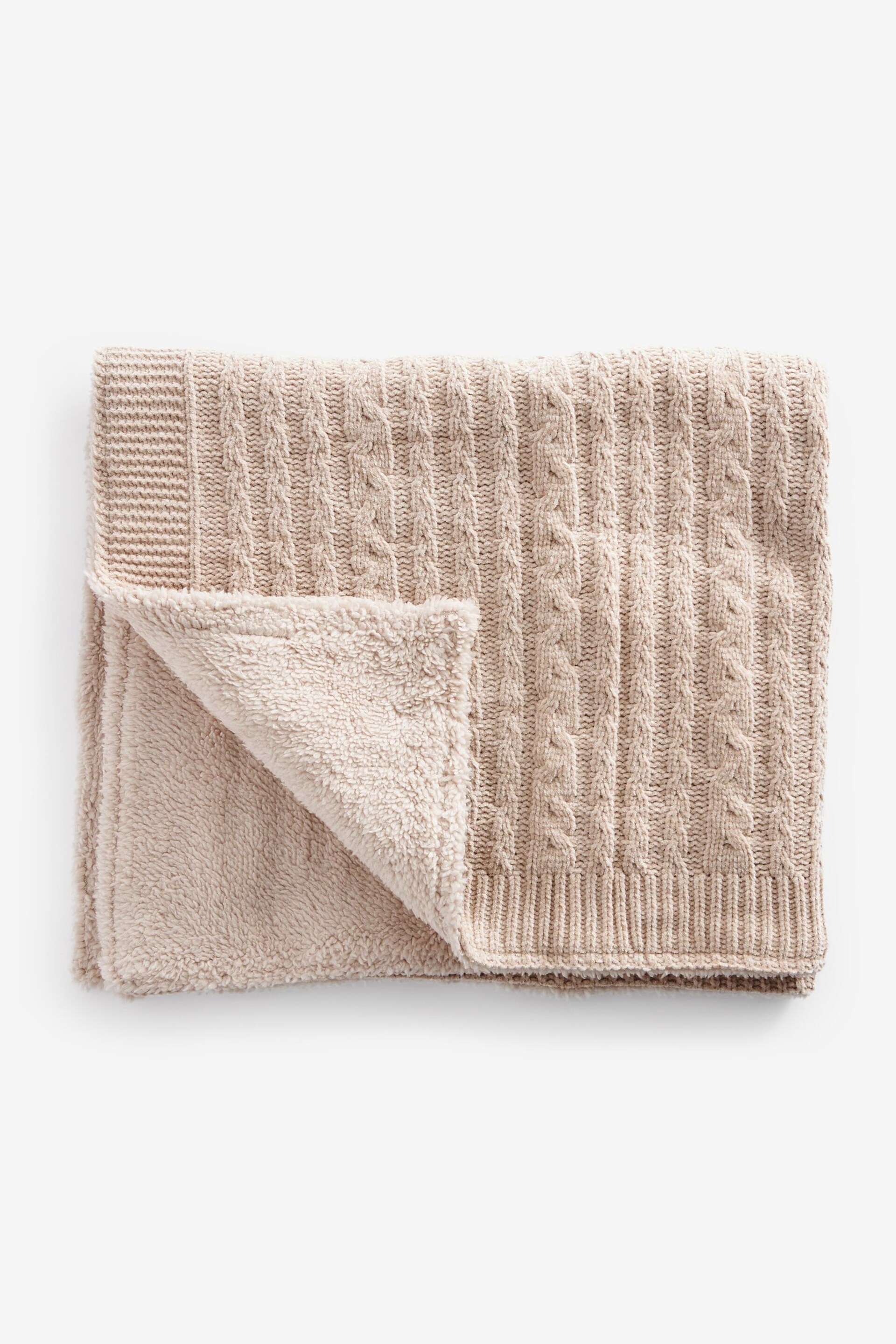 Neutral Mink Baby Knitted Blanket - Image 1 of 1