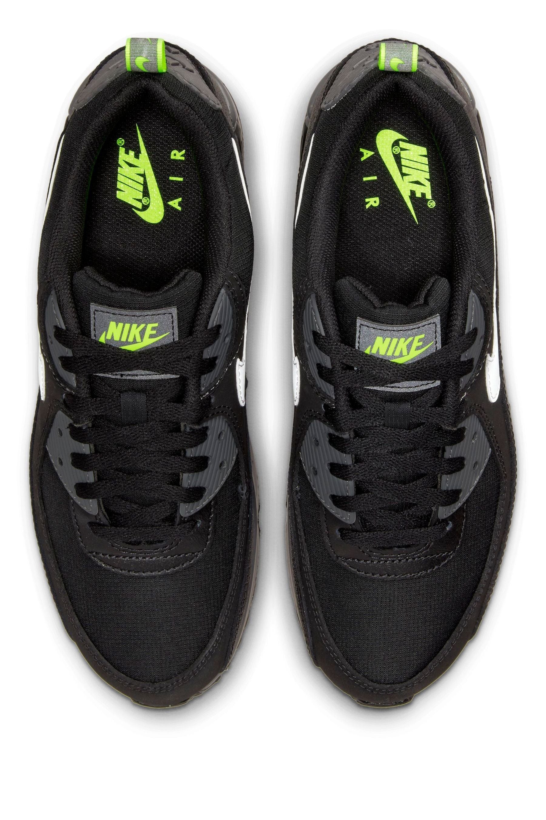 Buy Nike Black Green Air Max 90 Trainers from Next Luxembourg