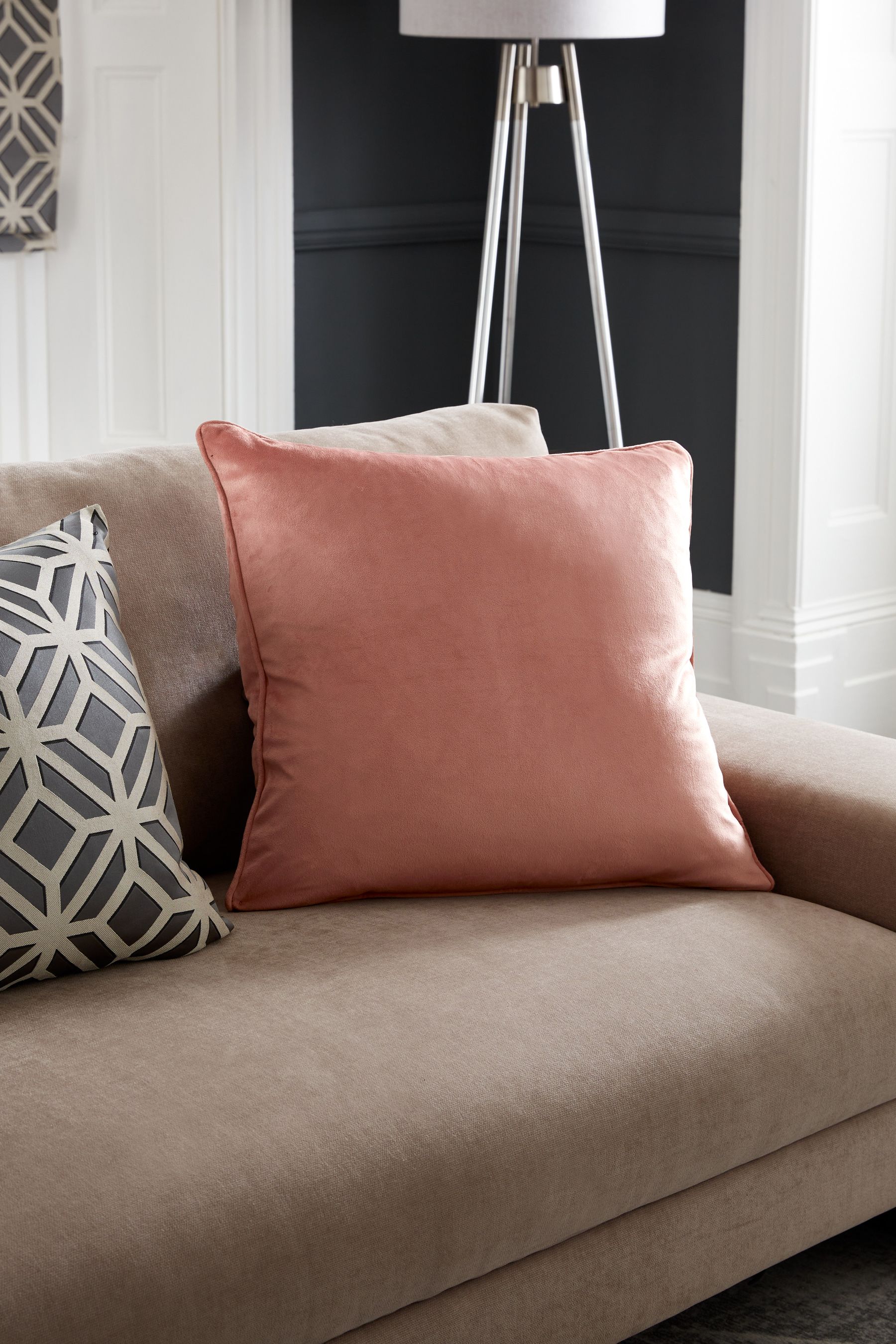 Blush velvet cushion sales