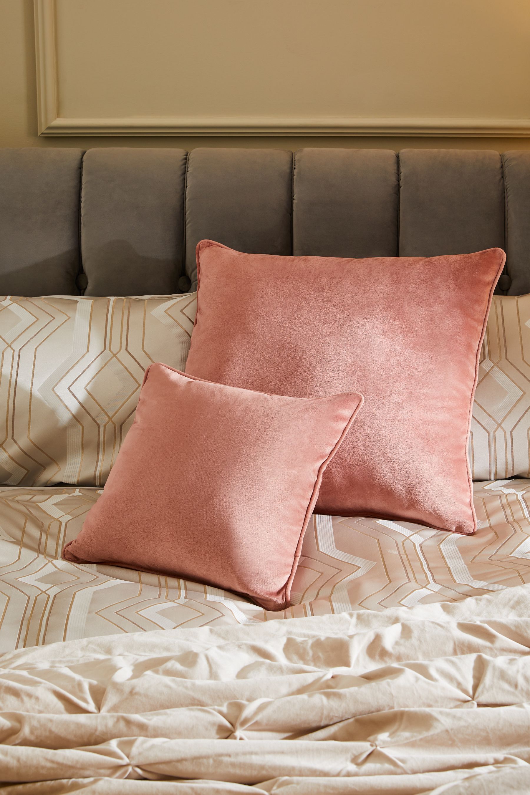 Buy Blush Pink 59 x 59cm Matte Velvet Cushion from the Next UK online shop