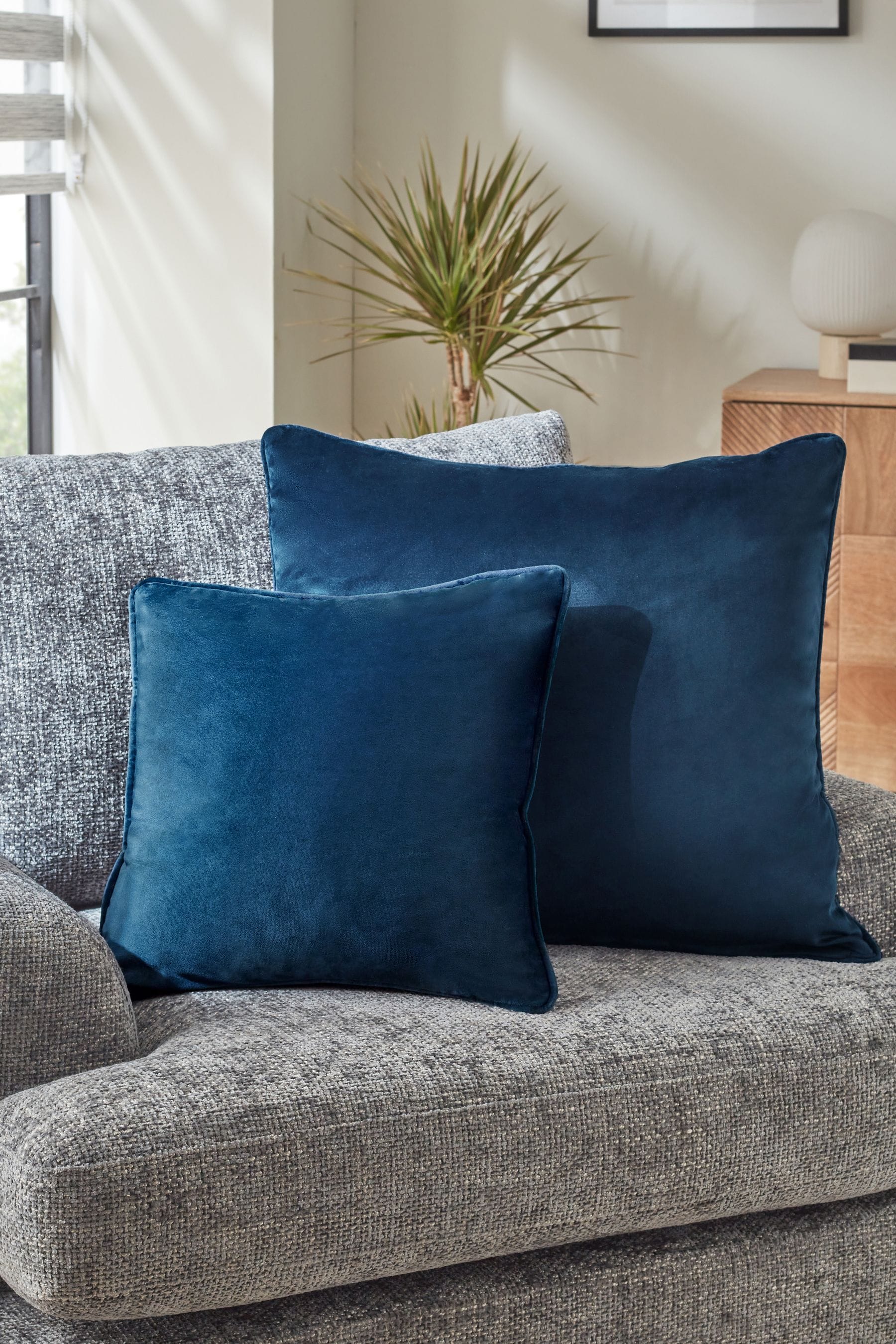 Buy Navy 43 x 43cm Matte Velvet Cushion from the Next UK online shop