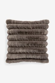 Charcoal Grey Coco Ruched Faux Fur 43 x 43cm Cushion - Image 5 of 6