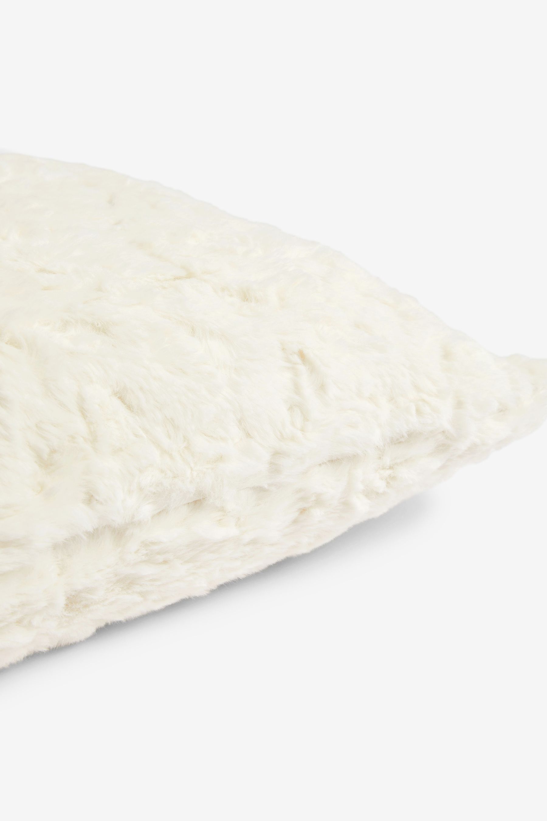 Buy Ivory Mila Textured Faux Fur 50 x 50cm Cushion from Next Luxembourg