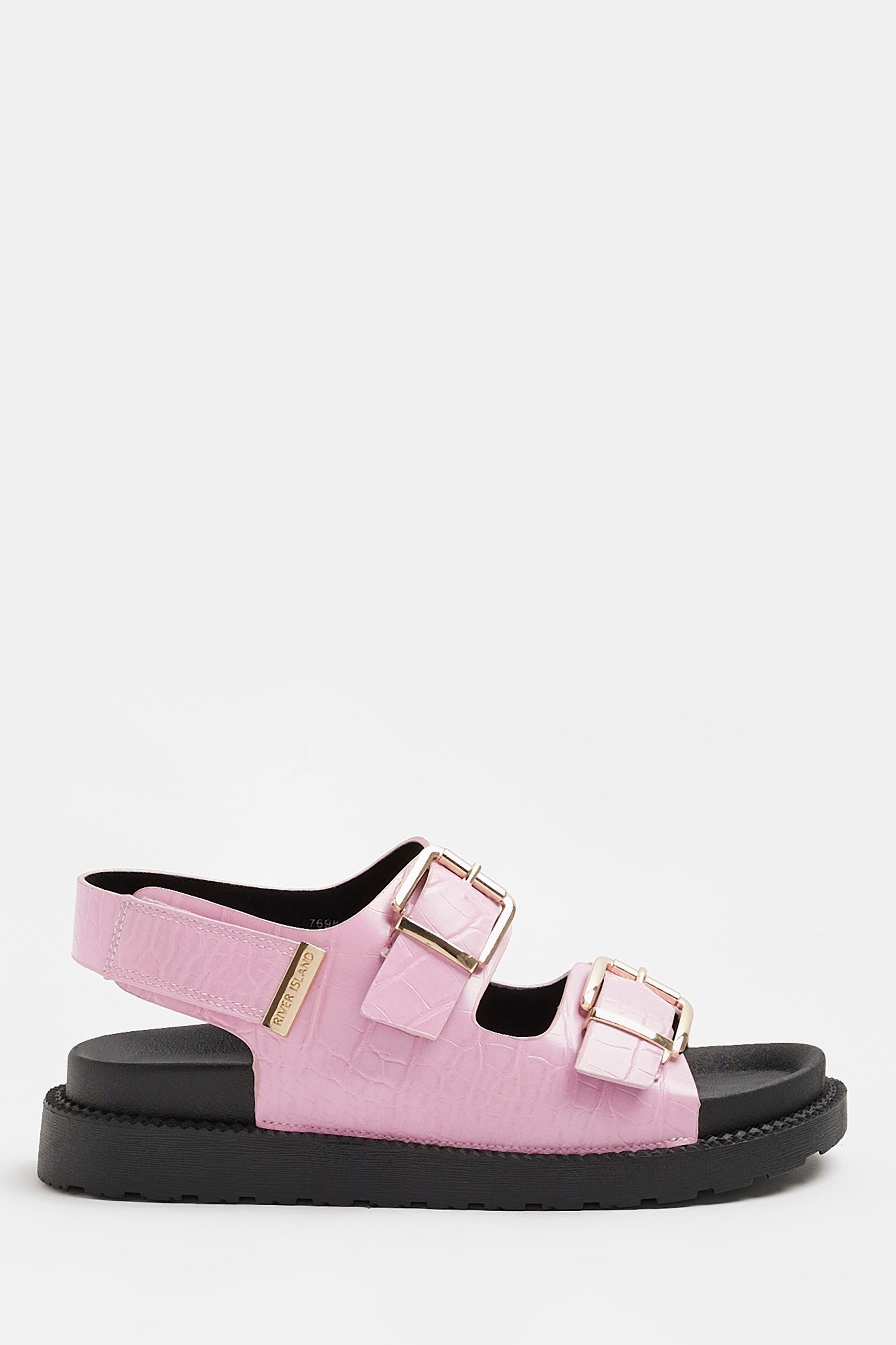 Buy River Island Pink Double Buckle Sling Back Sandals from Next Luxembourg