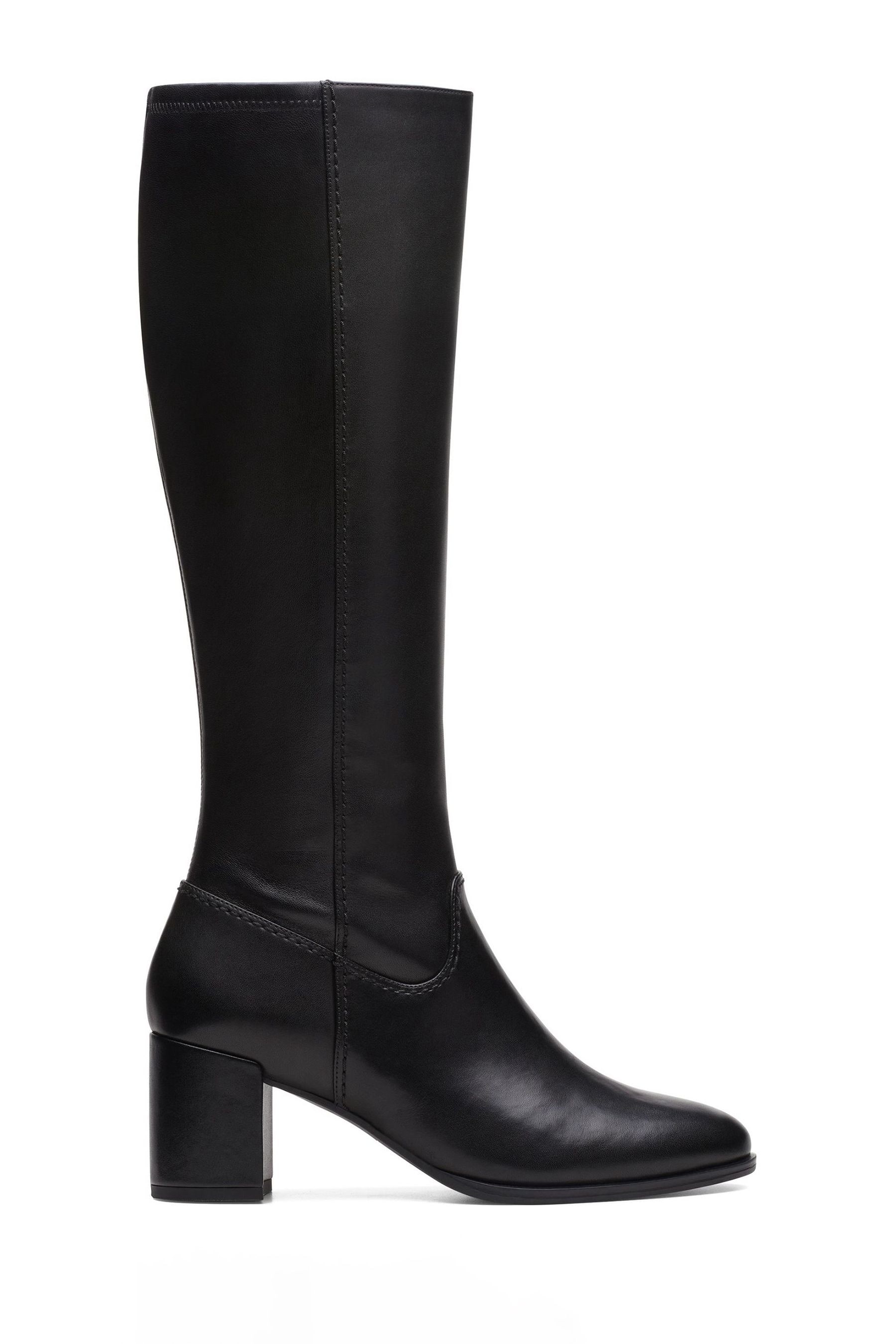 Clarks long black leather boots 2025
