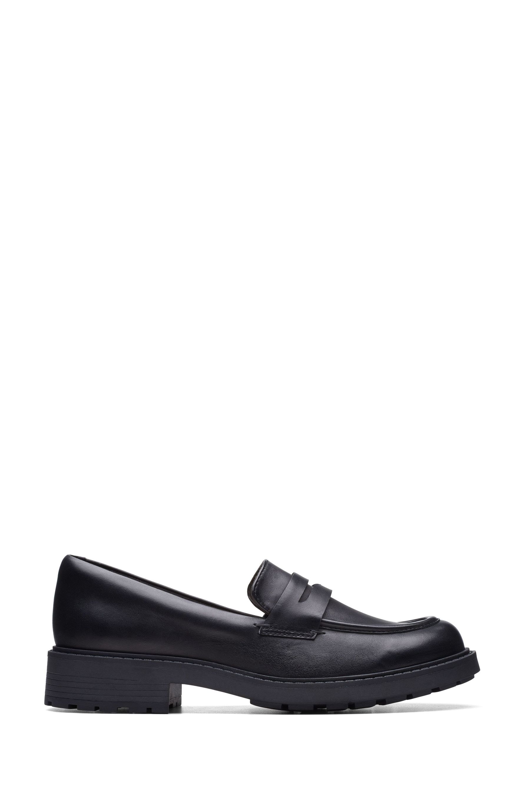 Buy Clarks Black Leather Chrome Wide Fit E Leather Orinoco Penny Loafer Shoes from the Next UK online shop