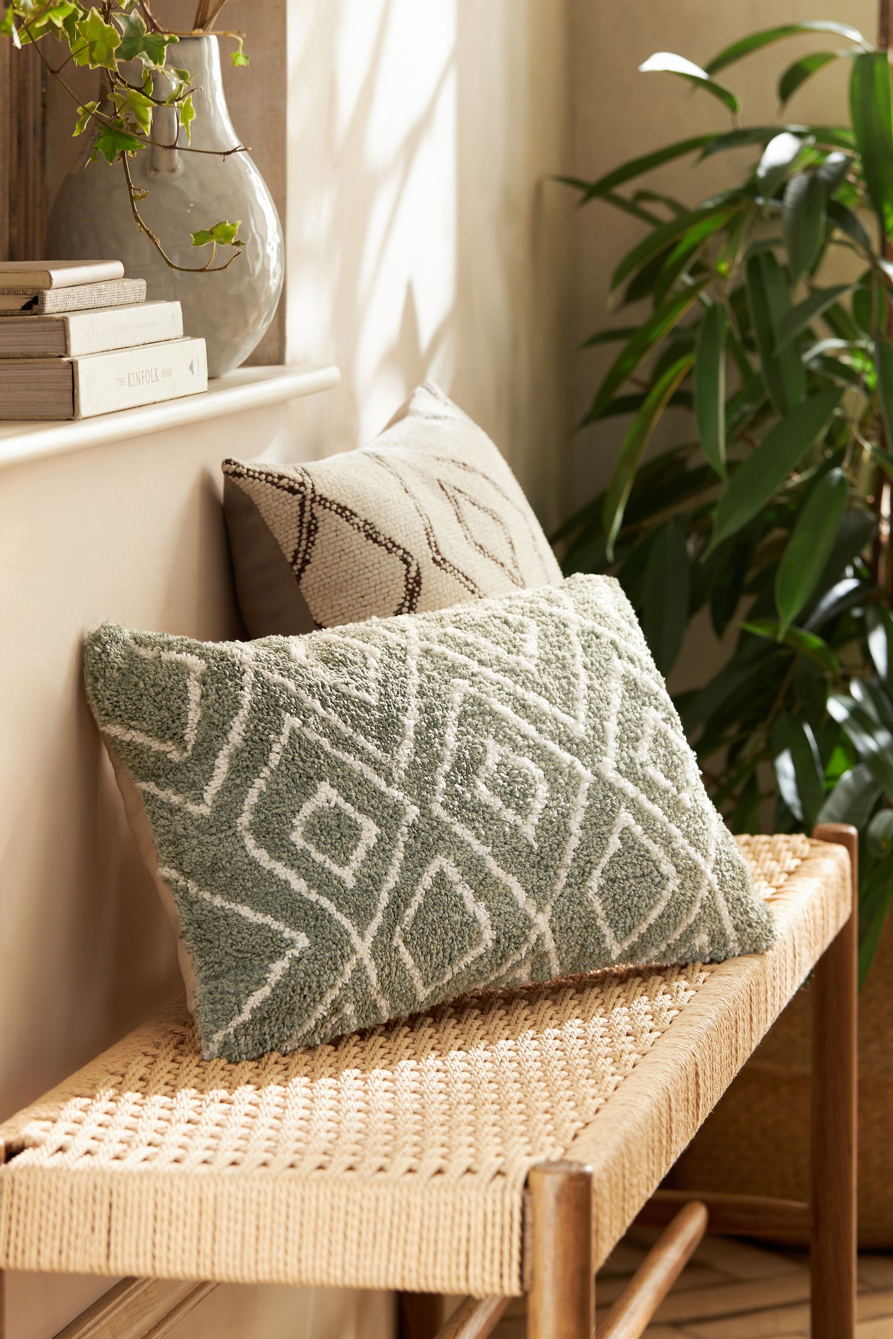 Green geometric cushions online