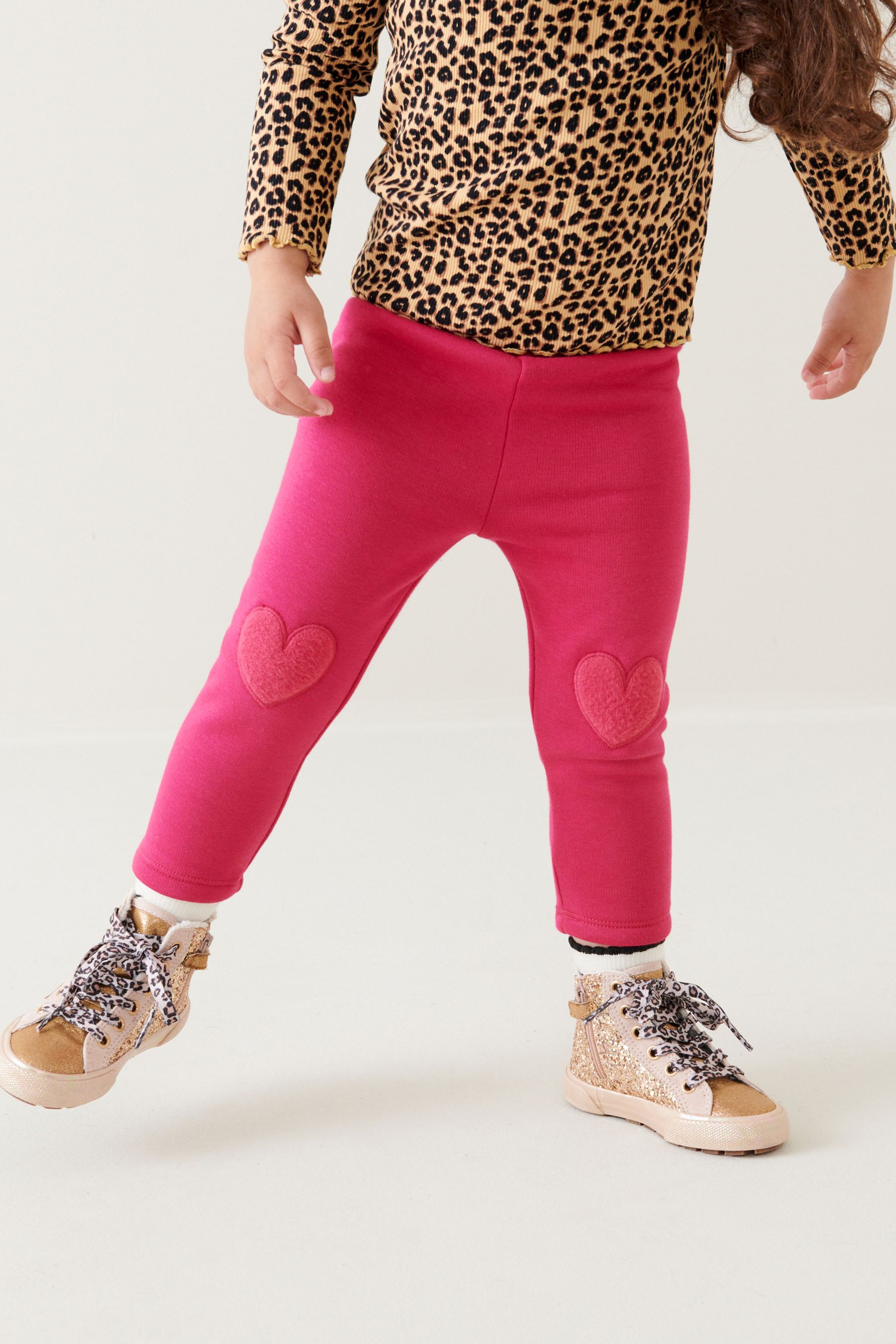 Red fleece lined leggings top