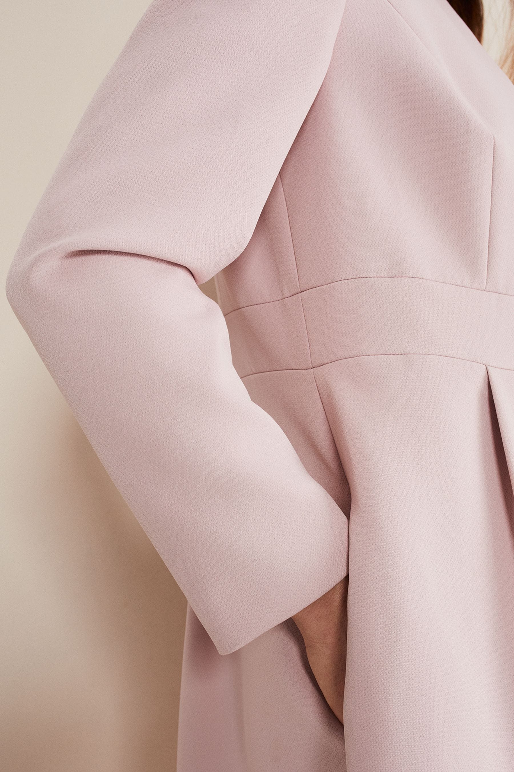 Buy Phase Eight Pink Venita Bow Long Jacket from Next Oman