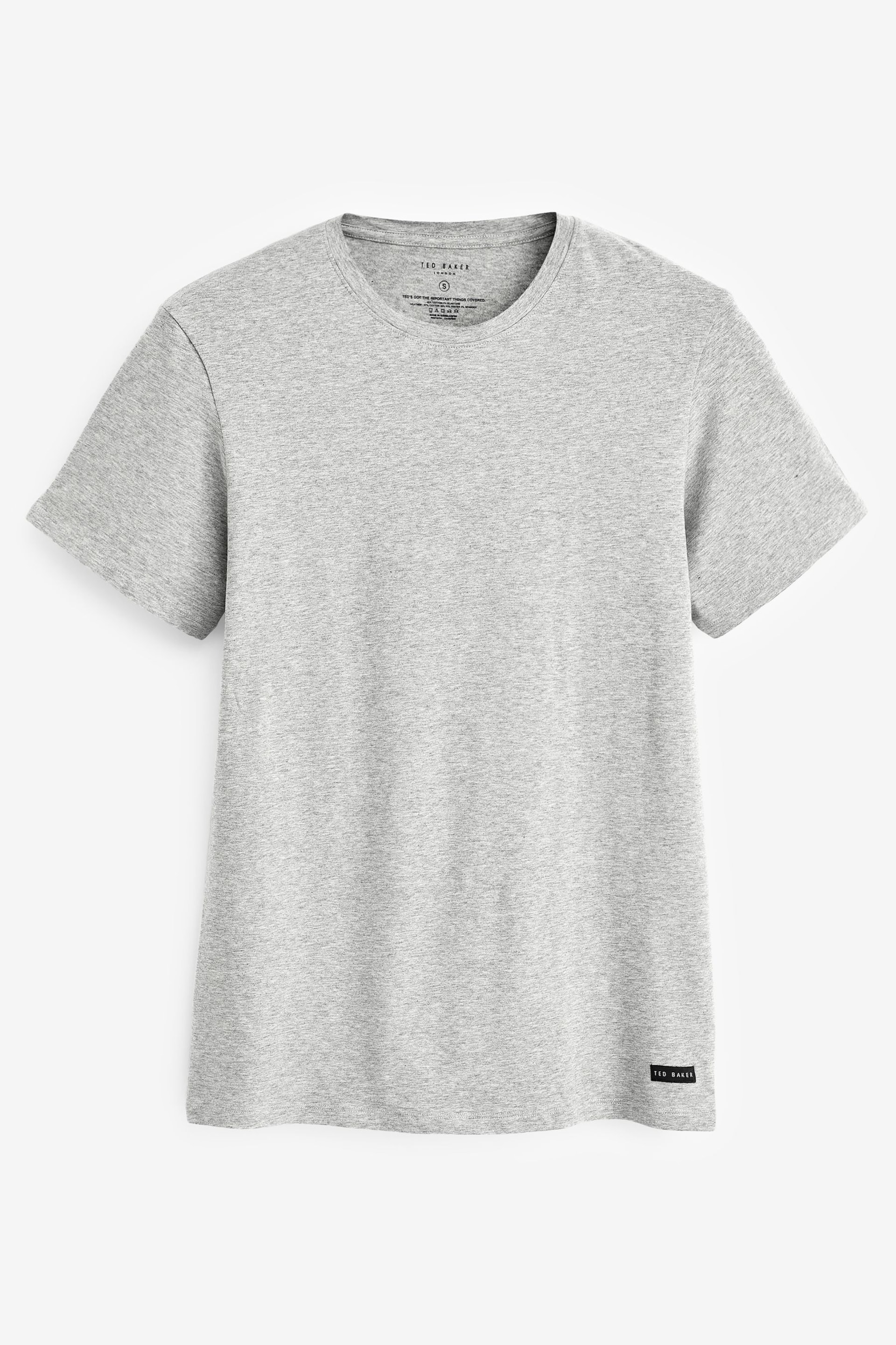 Ted Baker Grey Crew Neck T-Shirts 3 Pack - Image 9 of 9