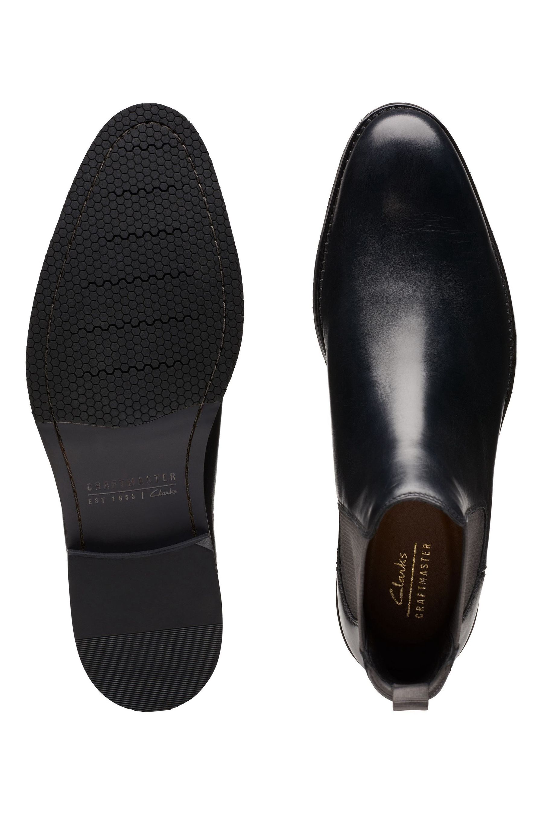 Buy Clarks Black Leather Craft Arlo Top Boots from Next Luxembourg