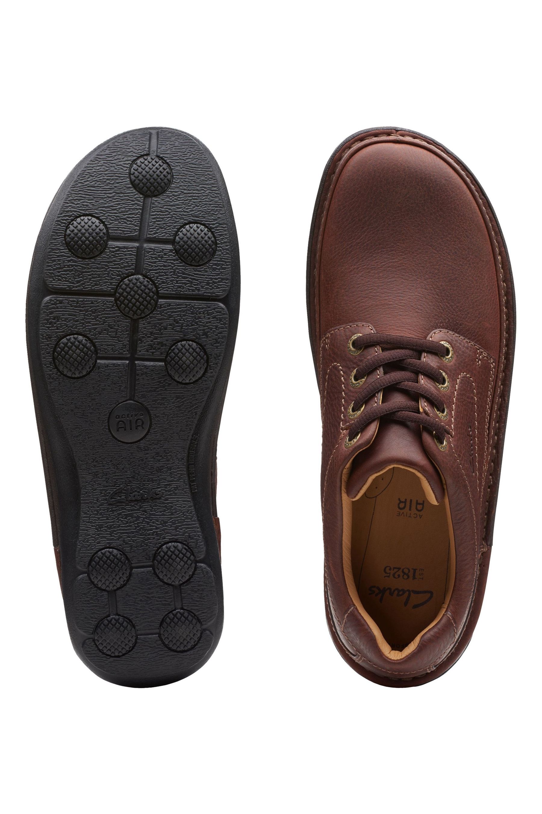 Buy Clarks Brown Mahogany Leather Nature Three Shoes from Next Luxembourg