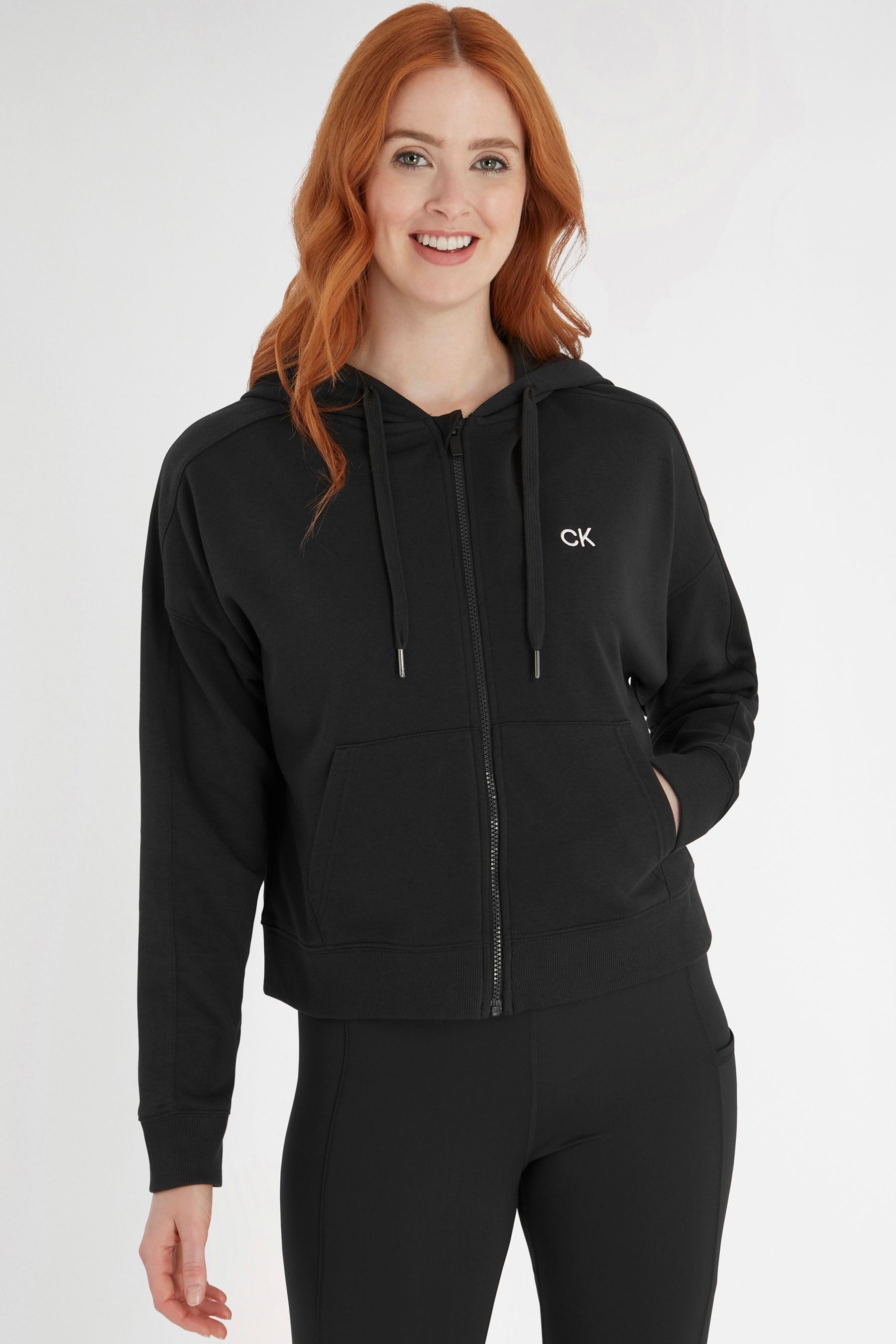 Buy Calvin Klein Golf Capa Full Zip Black Hoodie from Next Luxembourg