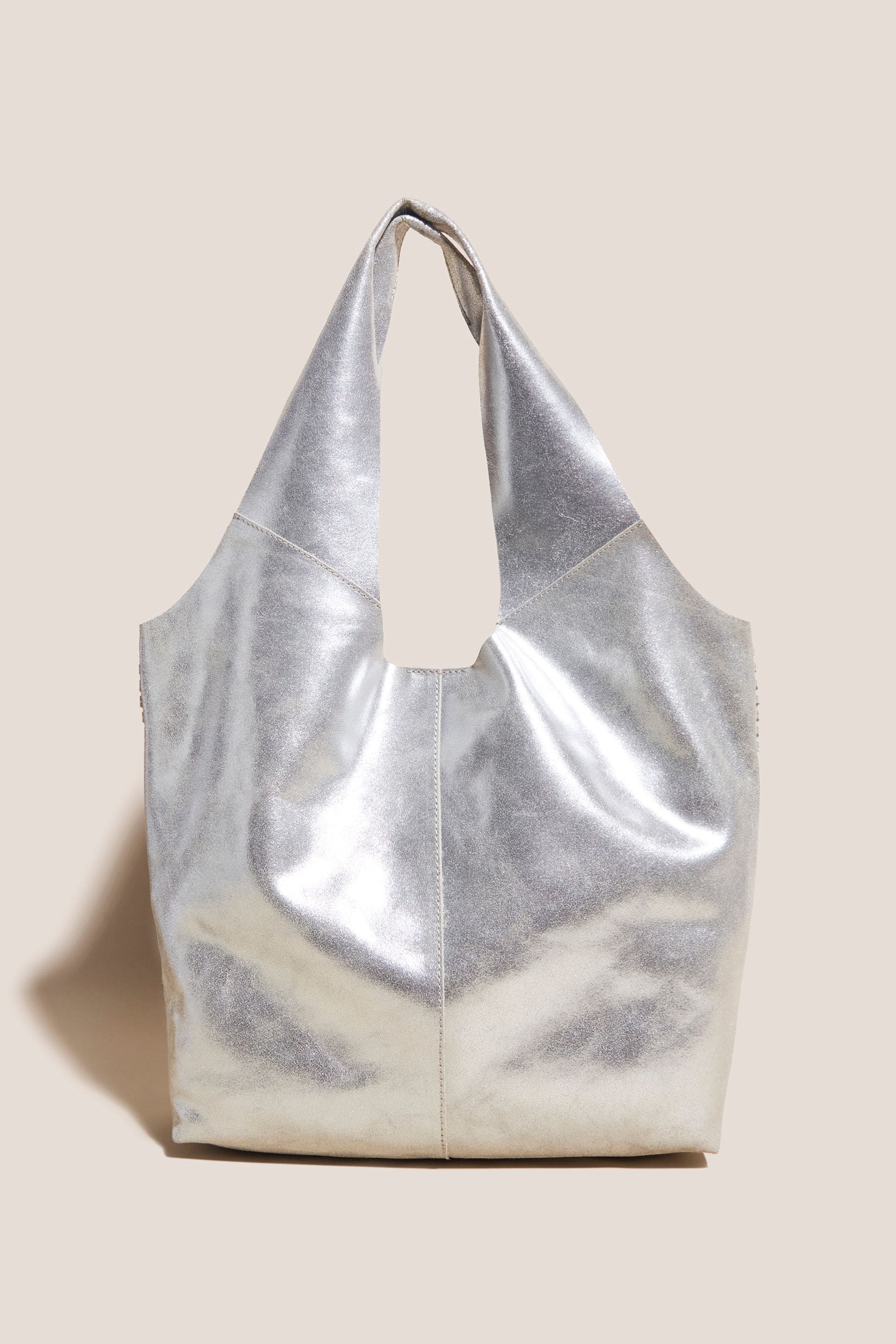 Buy White Stuff Natural Metallic Leather Tote Bag from Next Belgium