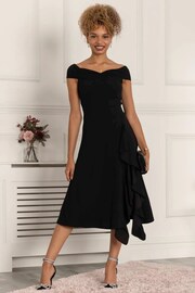 Jolie Moi Black Desiree Frill Fit & Flare Dress - Image 1 of 7