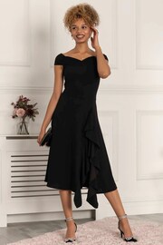 Jolie Moi Black Desiree Frill Fit & Flare Dress - Image 3 of 7