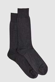 Reiss Mid Grey Mari Mercerised Cotton Blend Sock - Image 1 of 3