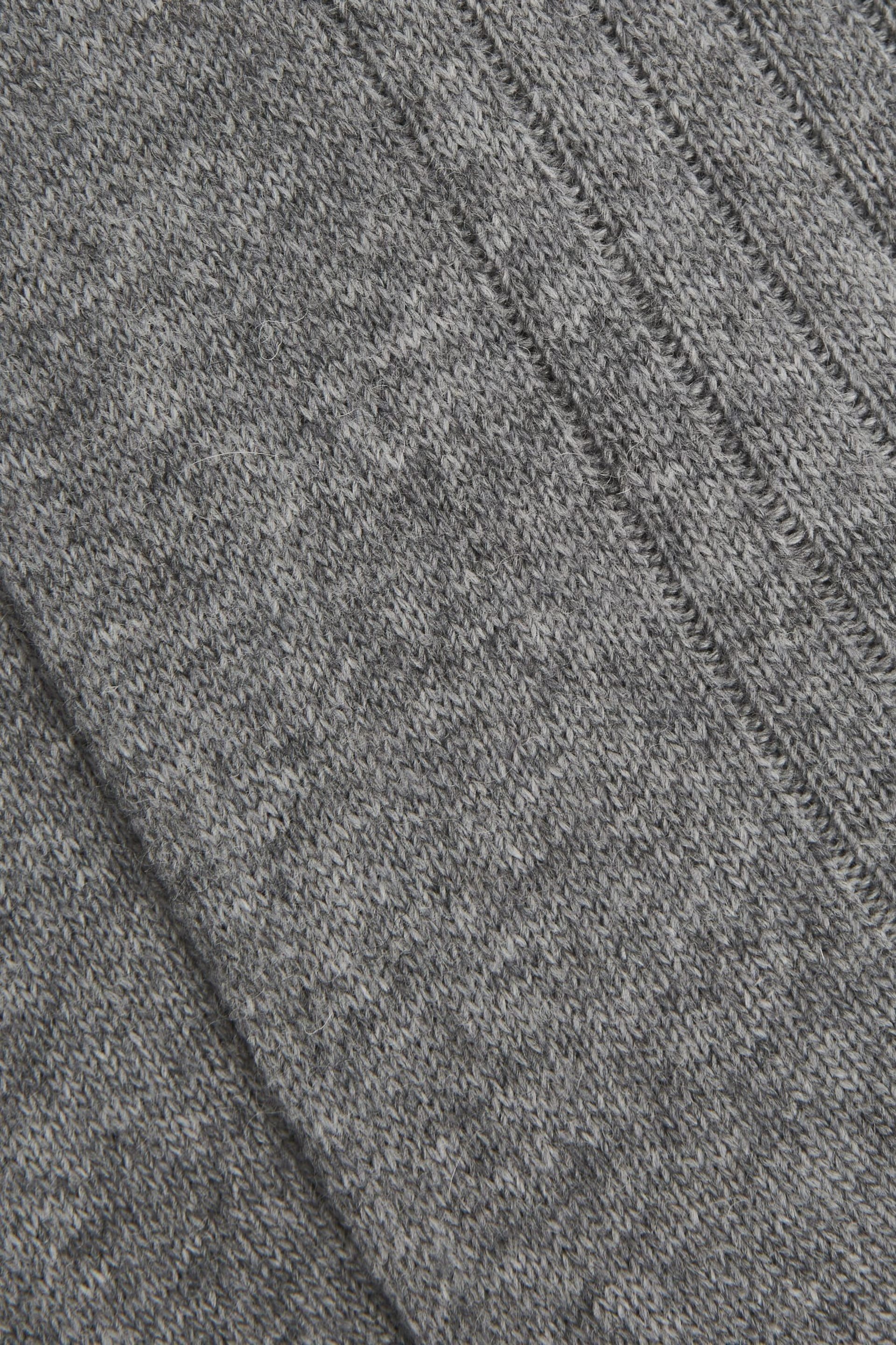 Reiss Soft Grey Cirby Wool-Cashmere Blend Ribbed Socks - Image 3 of 3
