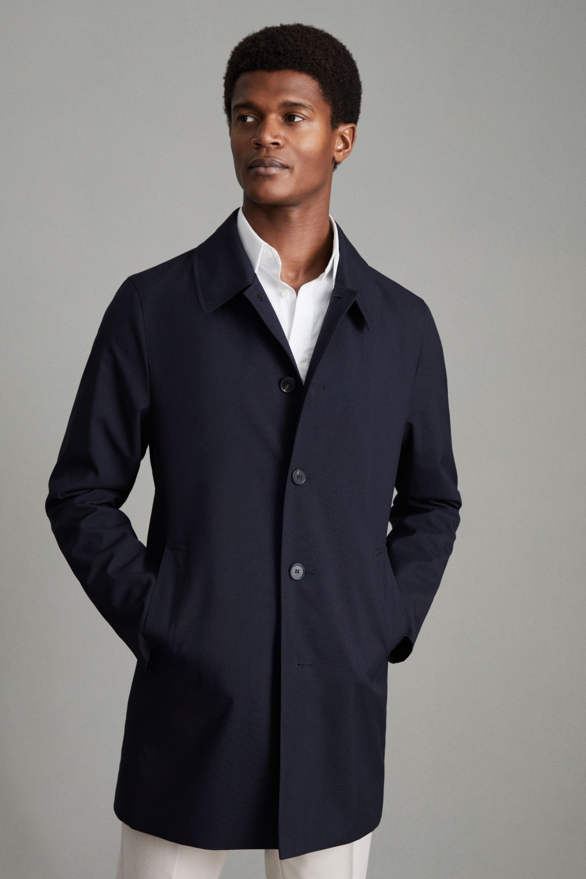 Reiss Navy Perrin Jacket With Removable Funnel-Neck Insert - Image 7 of 8