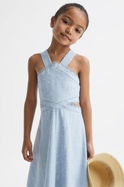 Reiss Blue Louisa Junior Embroidered Dress - Image 1 of 6
