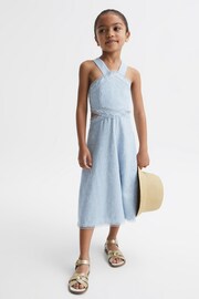 Reiss Blue Louisa Junior Embroidered Dress - Image 3 of 6