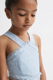 Reiss Blue Louisa Junior Embroidered Dress - Image 4 of 6