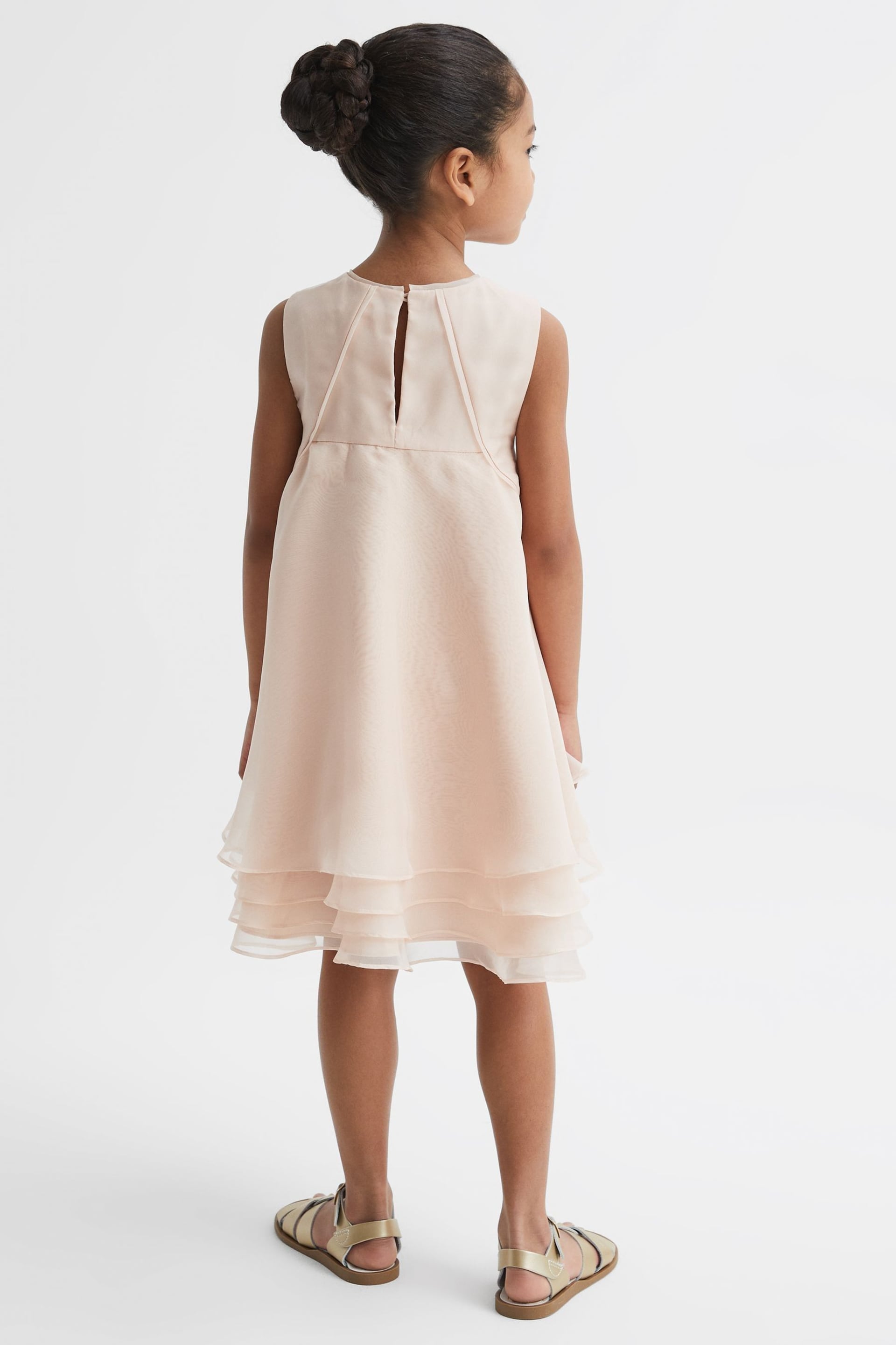 Reiss Pink Alexis Junior Layered Tulle Dress - Image 5 of 6