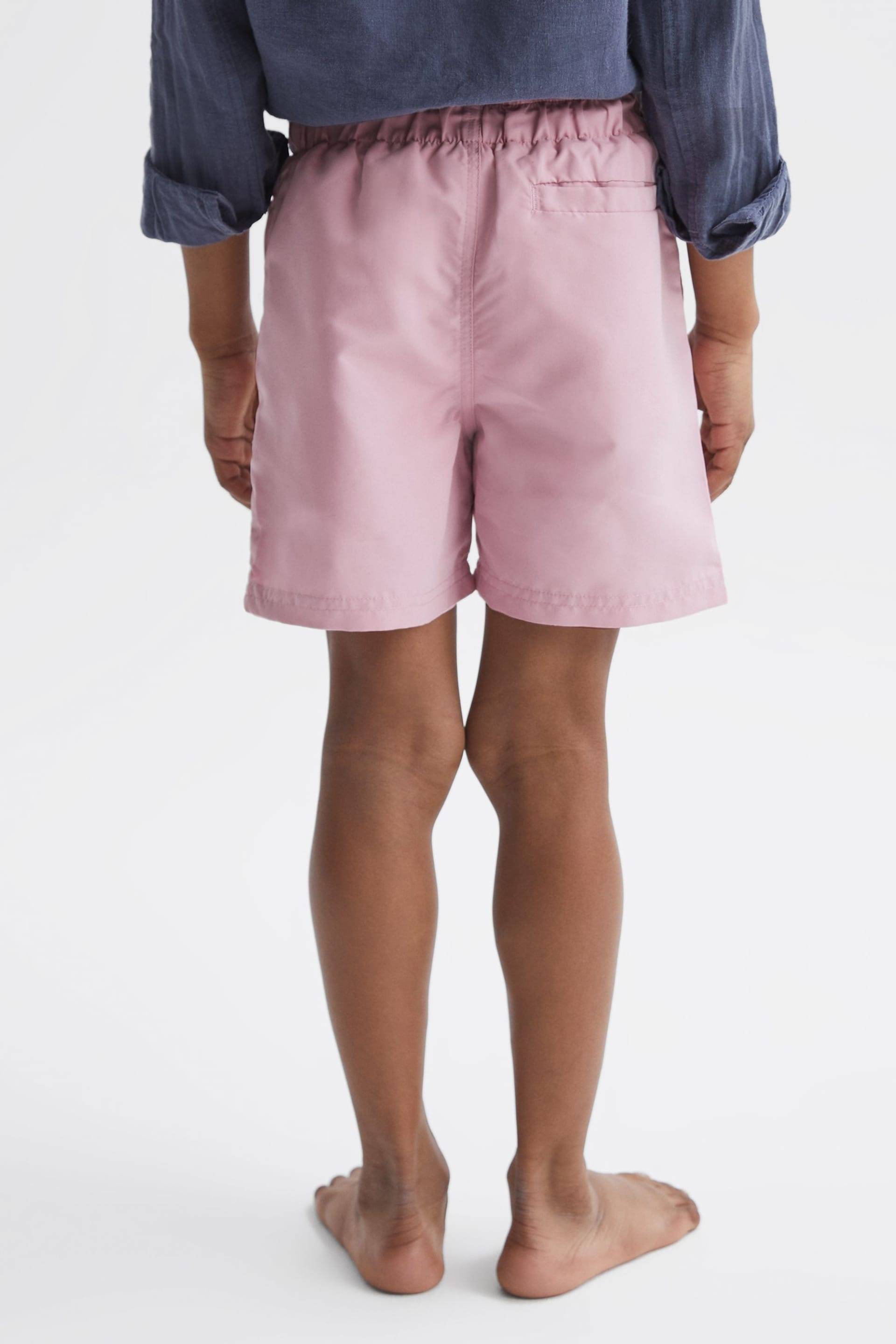 Reiss Soft Pink Wave Senior Plain Drawstring Swim Shorts - Image 5 of 7