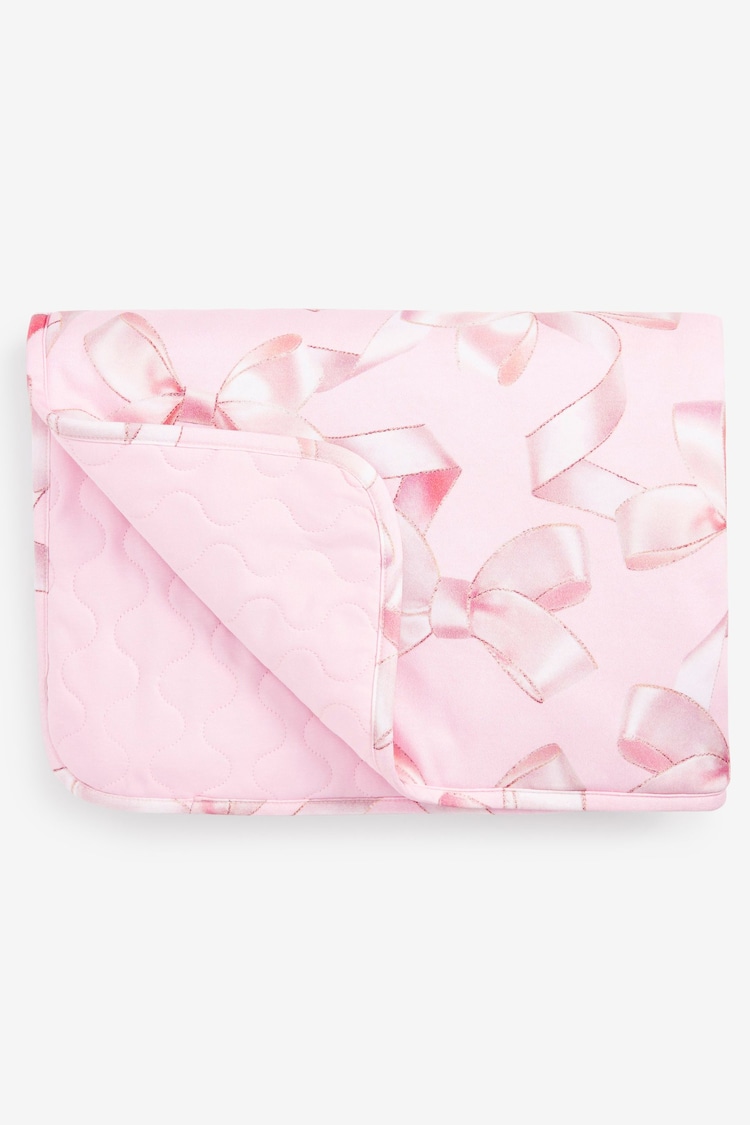 Baker by Ted Baker Baby Girls Pretty All-Over Bow Print 100% Cotton Blanket - Image 1 of 5