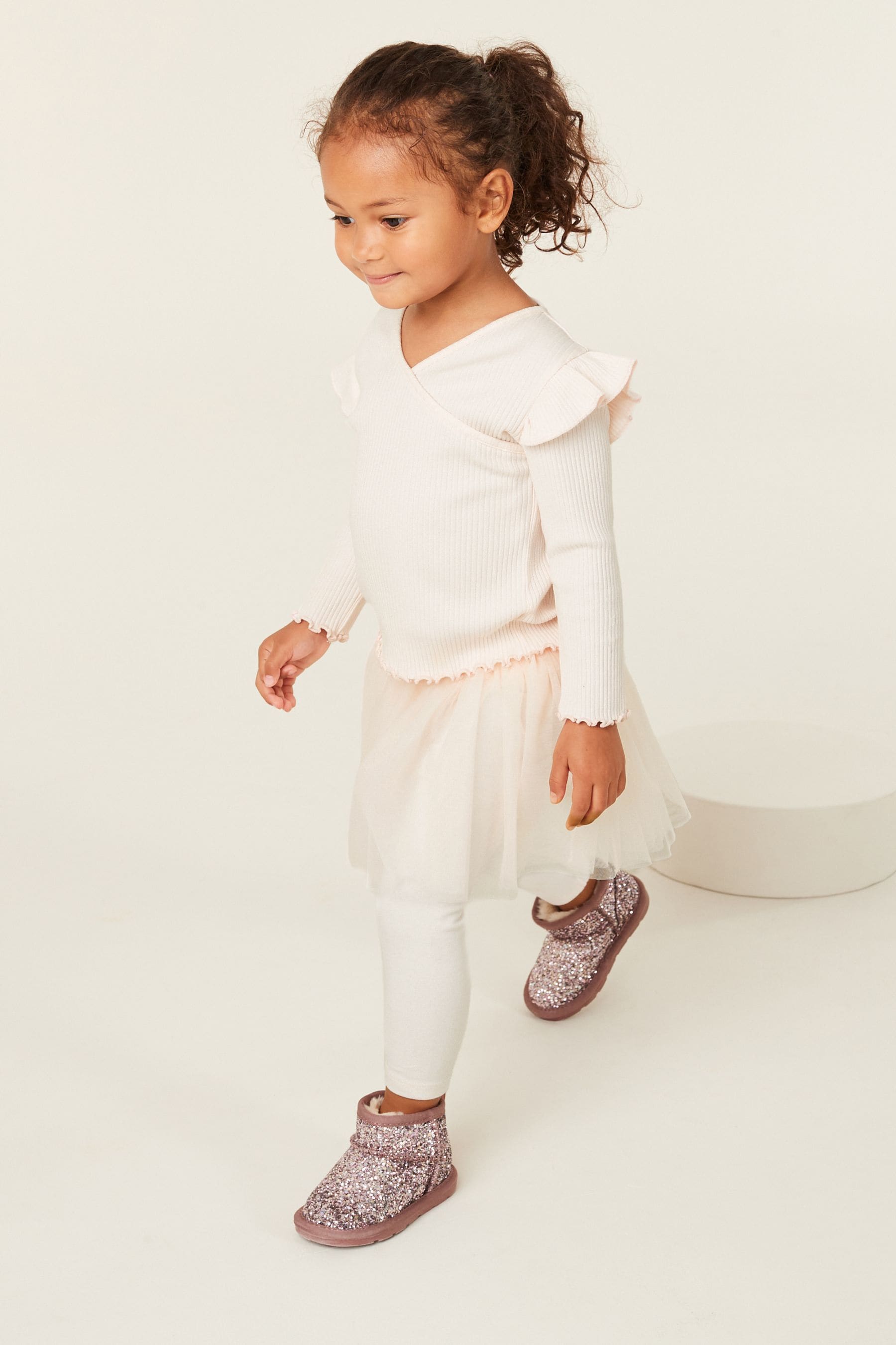 Buy Pink Wrap Top And Tutu Leggings Set 3mths 7yrs from Next Luxembourg