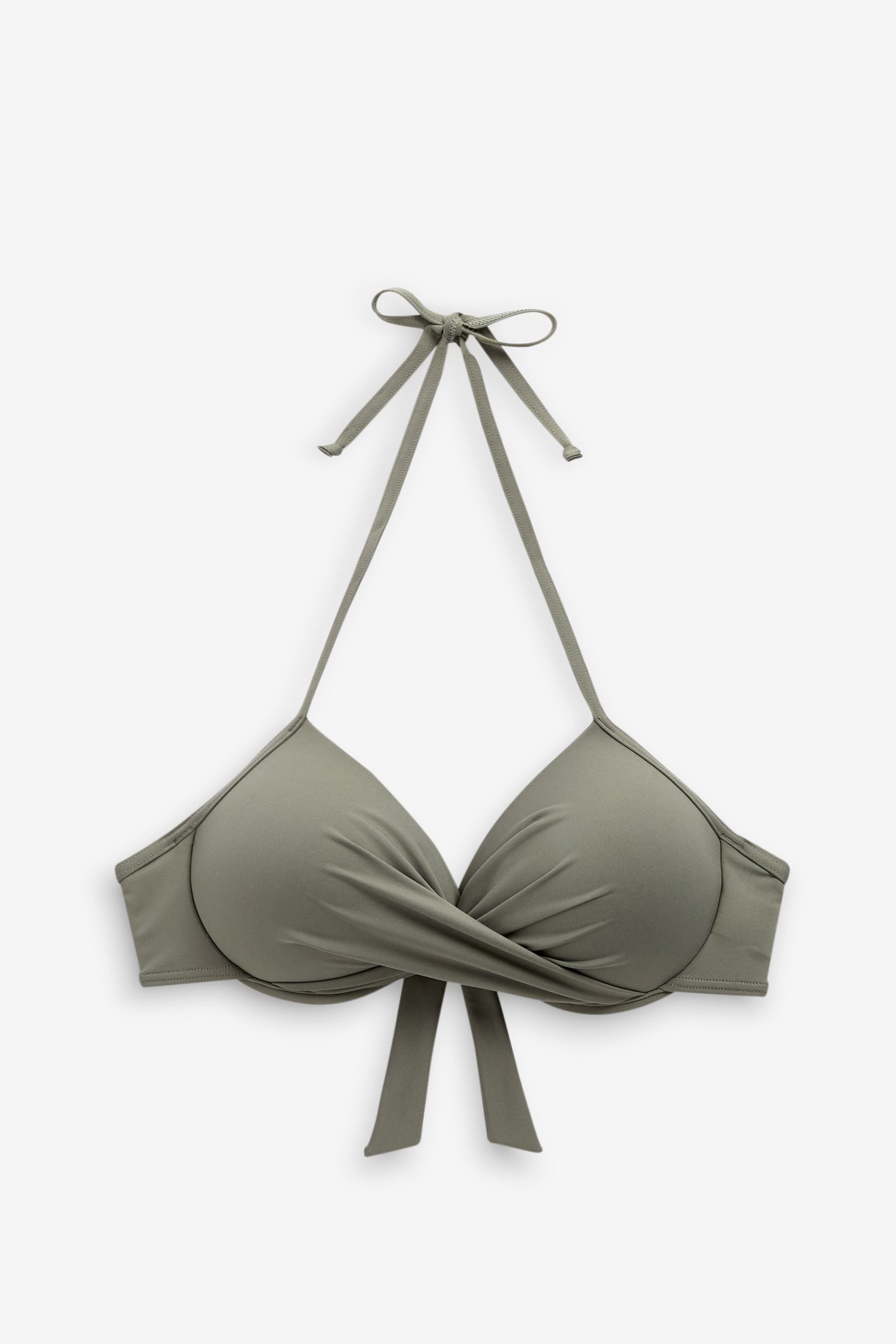 Buy Khaki Green Padded Wired Plunge Bikini Top from the Next UK online shop