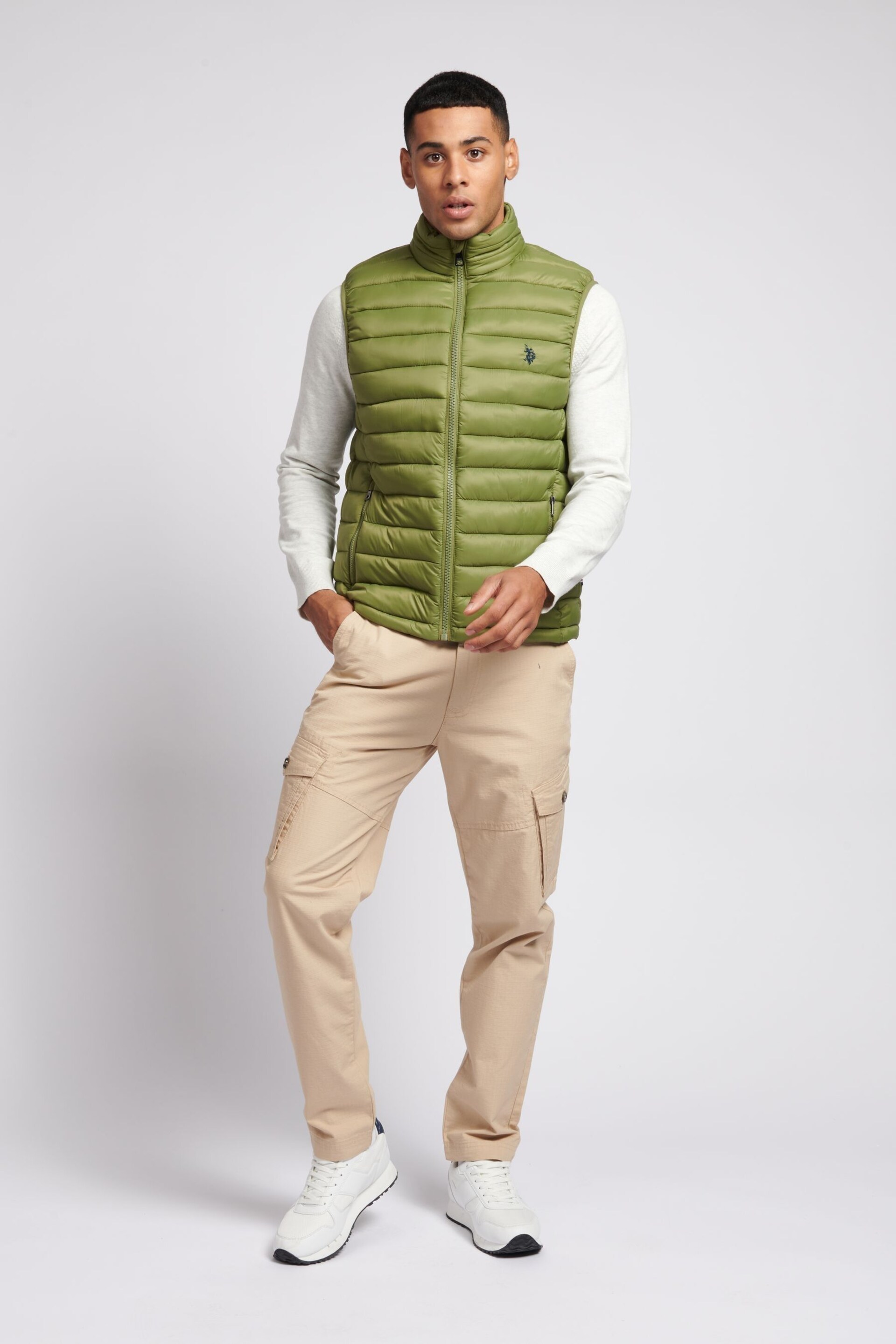 U.S Polo Assn Mens Green Bellow Gilet - Image 3 of 7