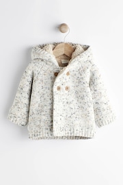 Cream Speckled Baby Fleece Lined Cardigan (0mths-2yrs) - Image 1 of 7
