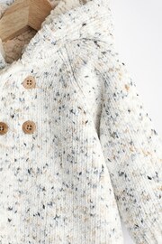Cream Speckled Baby Fleece Lined Cardigan (0mths-2yrs) - Image 3 of 7