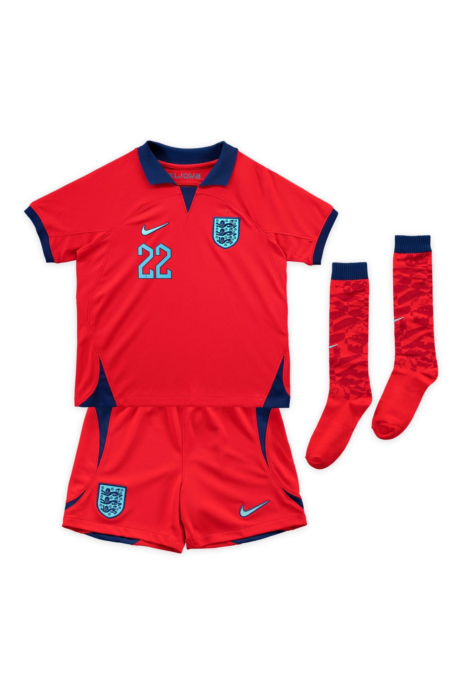 Buy Nike Red Bellingham 22 Little Kids England Away Football Kit Little Kids from Next Ireland