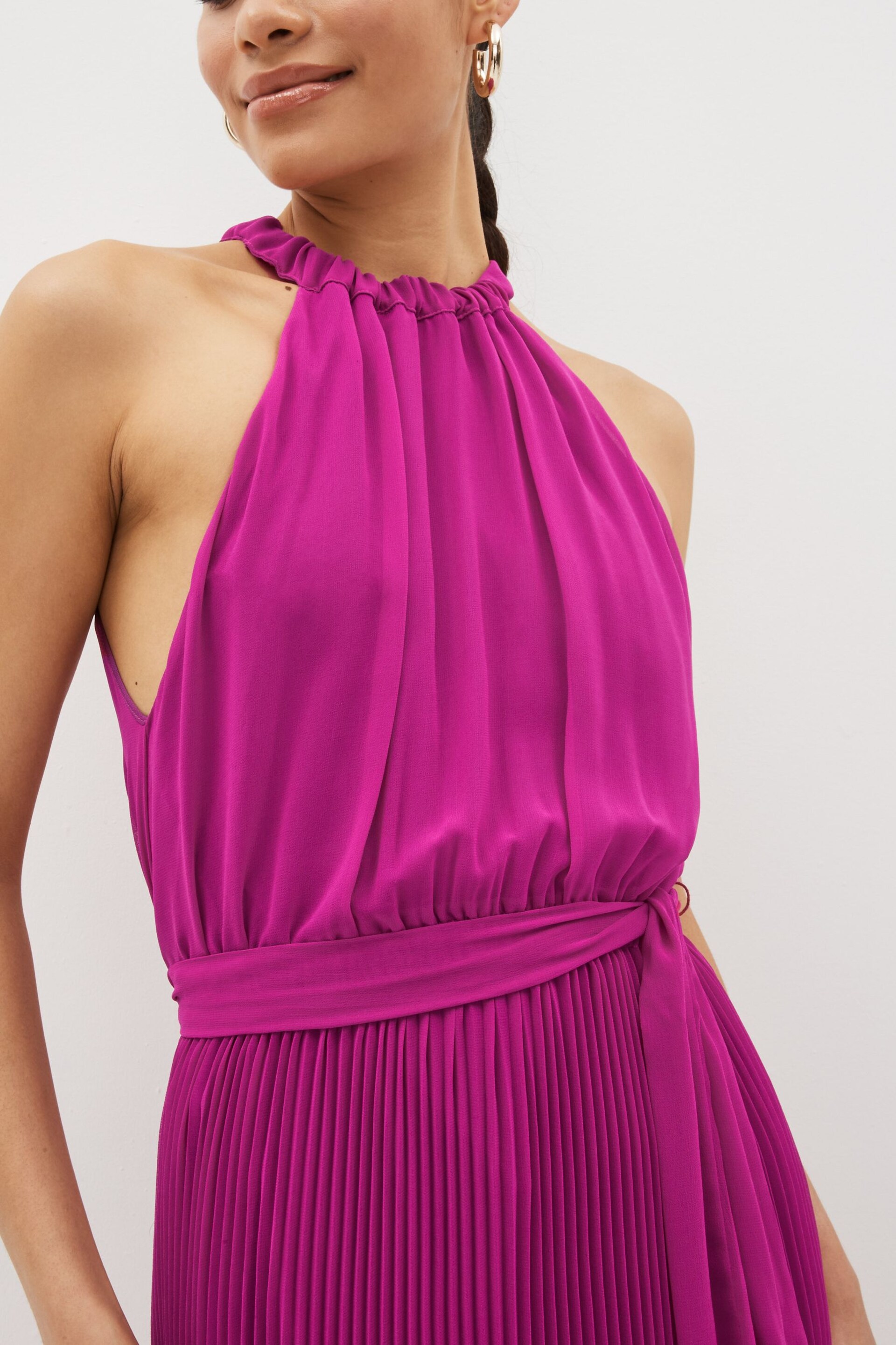 Emme Marella Pink Sleevless Draped Maxi Dress - Image 4 of 5