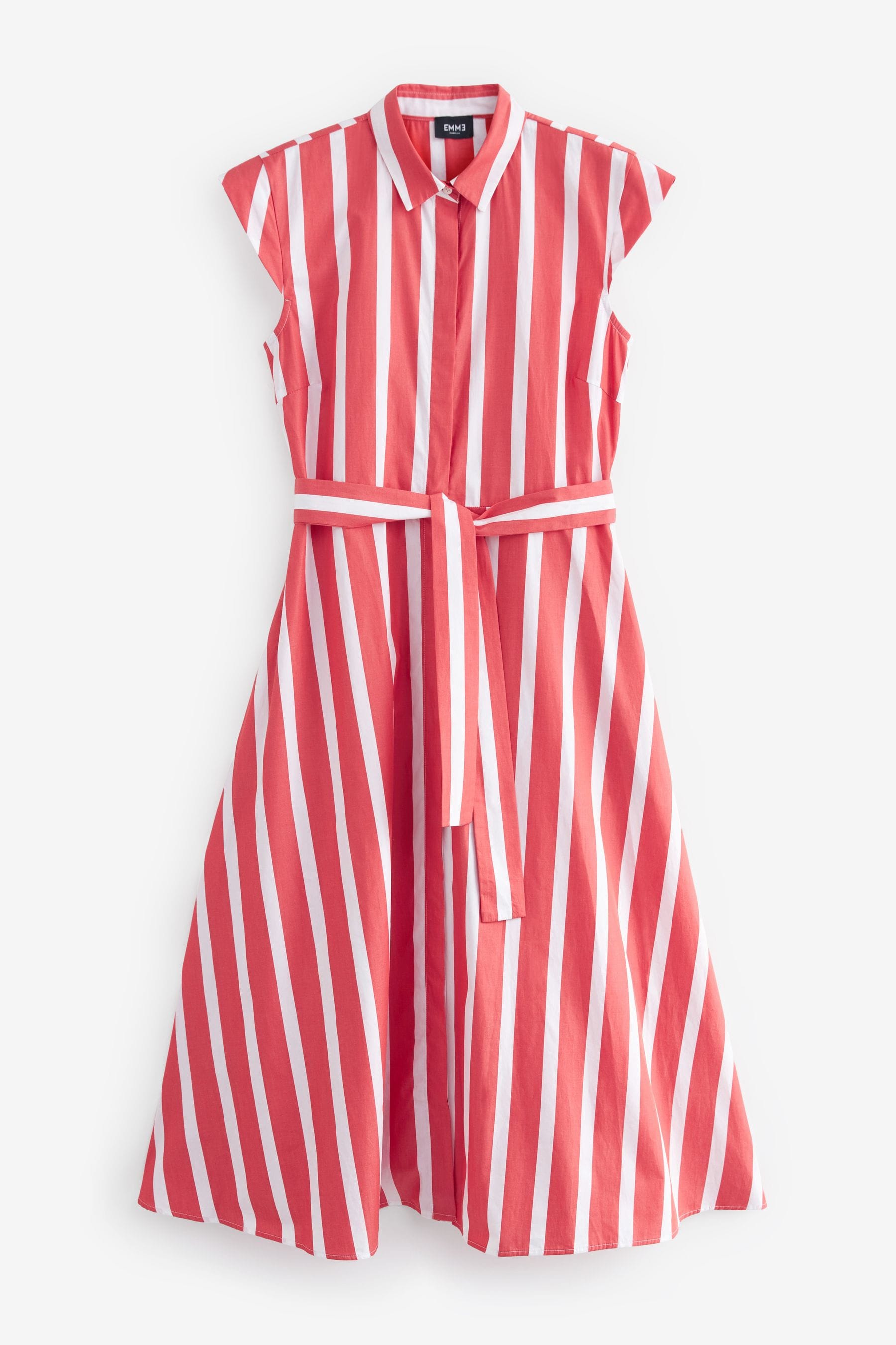 Buy Emme Marella Coral Red Striped Midi Shirt Dress from Next Luxembourg