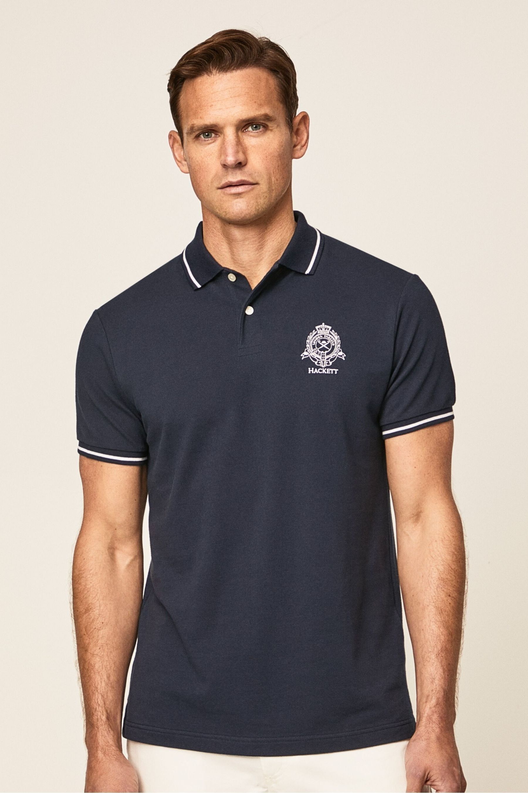 Buy Hackett London Mens Heritage Logo Polo Shirt from Next Luxembourg