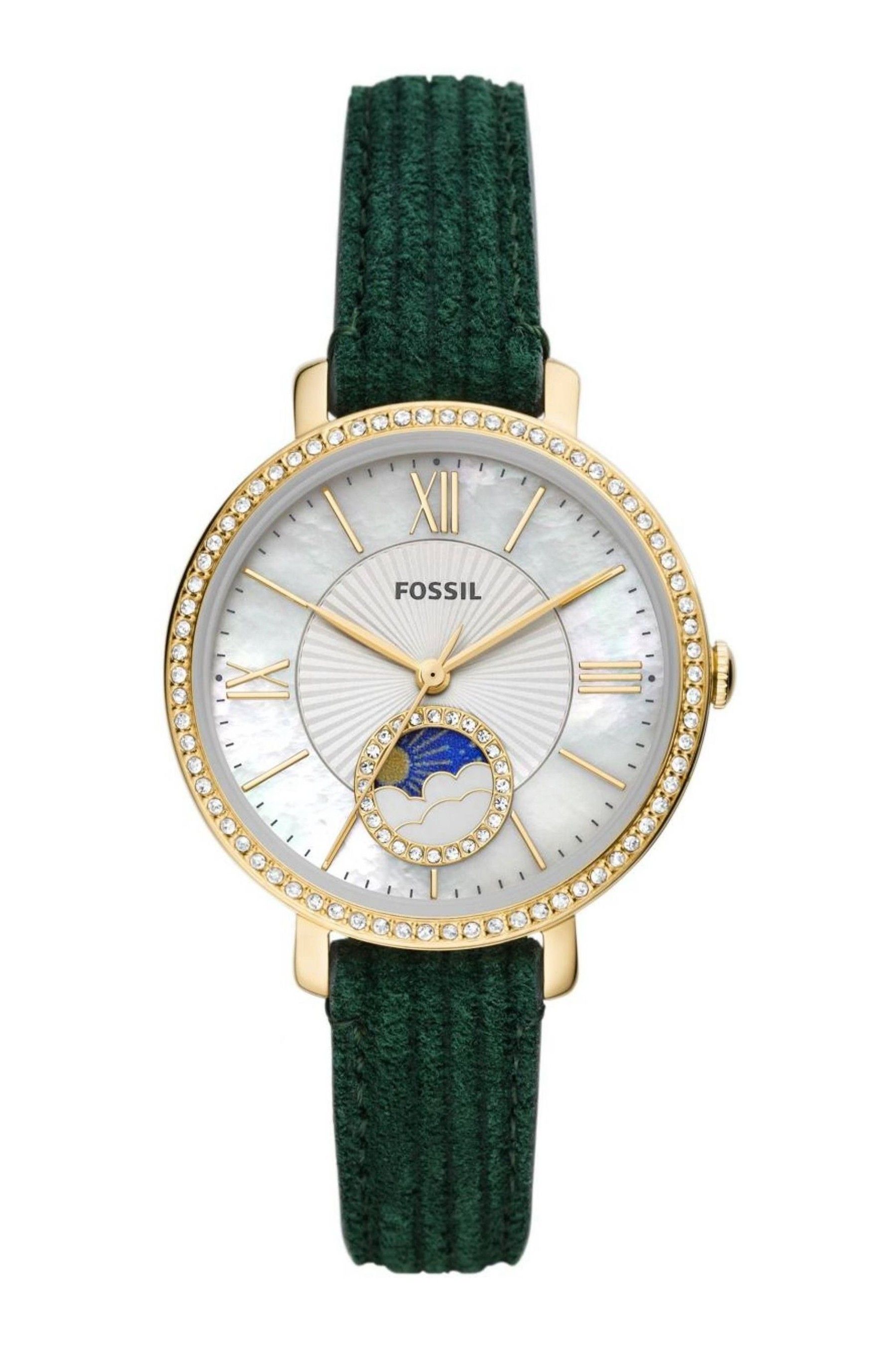 Buy Fossil Ladies Green Jacqueline Sun Moon Watch from the Next UK online shop