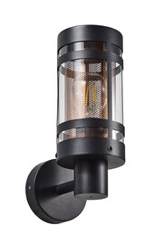 BHS Black Gada 1LT E27 Wall Light With Brass Mesh - Image 2 of 3