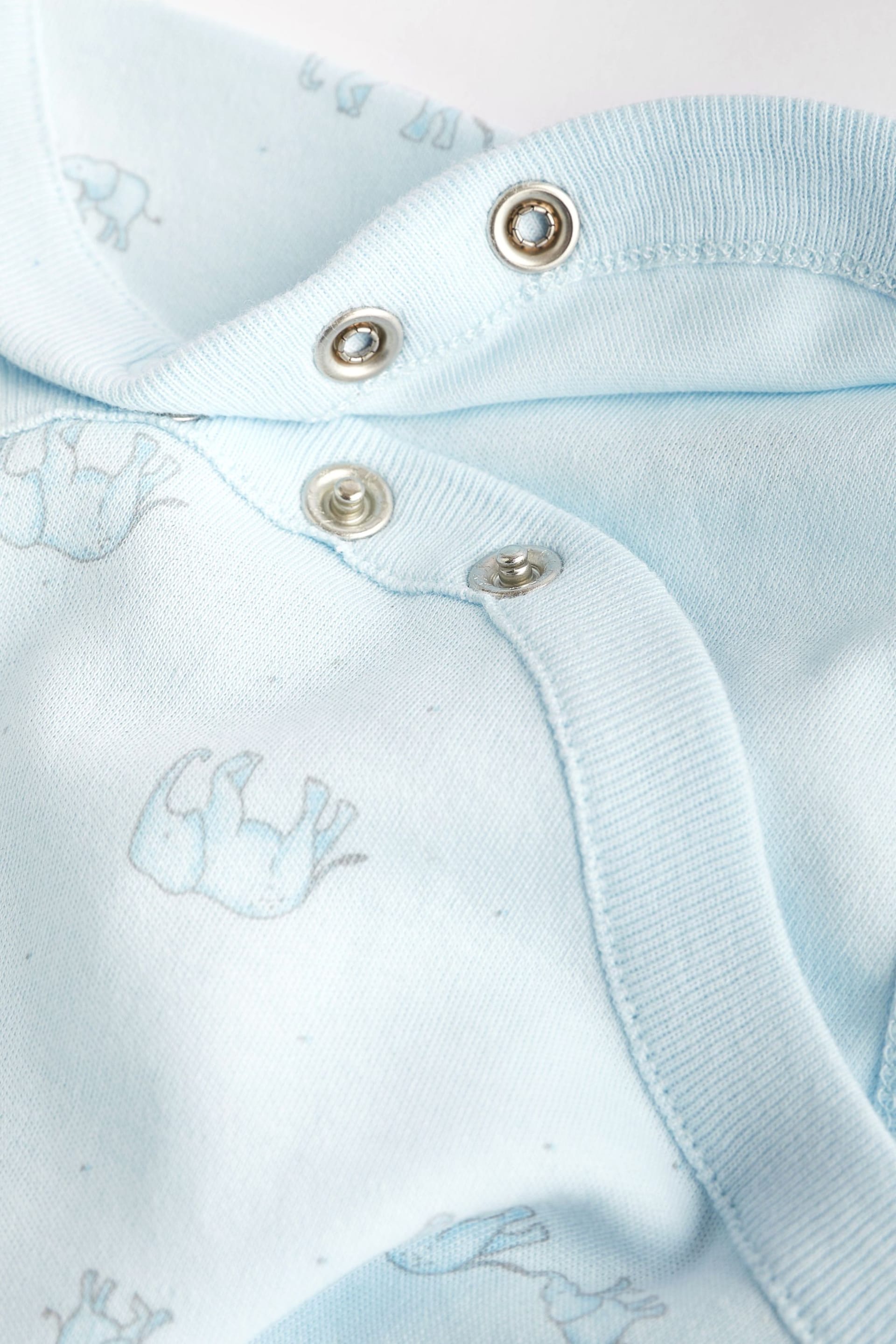 Pale Blue 7 Pack Long Sleeve Baby Bodysuits - Image 7 of 7